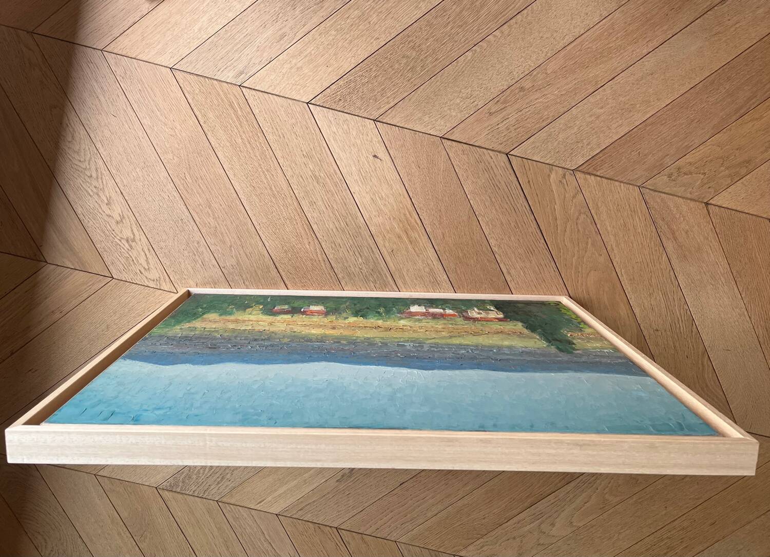 Blue and yellow hills, oil on canvas signed