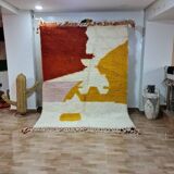 Modern Bohemian Rug 250x150 cm - Abstract Design Multicolor Red and Yellow