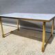 Hollywood Regency style coffee table • marble and brass