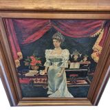 Art Nouveau Painting With A Maiden Belgian School, late 1800s