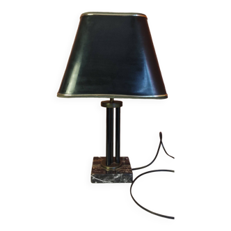 Marble and metal table lamp