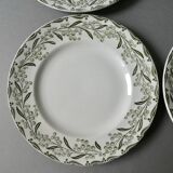 4 Terre de Fer Saint Amand flat plates, mimosa decoration