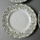 4 assiettes plates Terre de Fer Saint Amand, décor mimosas