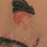 The lady in the Hat Sanguine, pencil and chalk