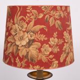 lampadaire français tripode vert et laiton années 1950
