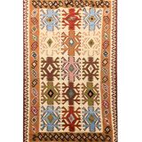 Tapis Kilim vintage en laine tissée à plat