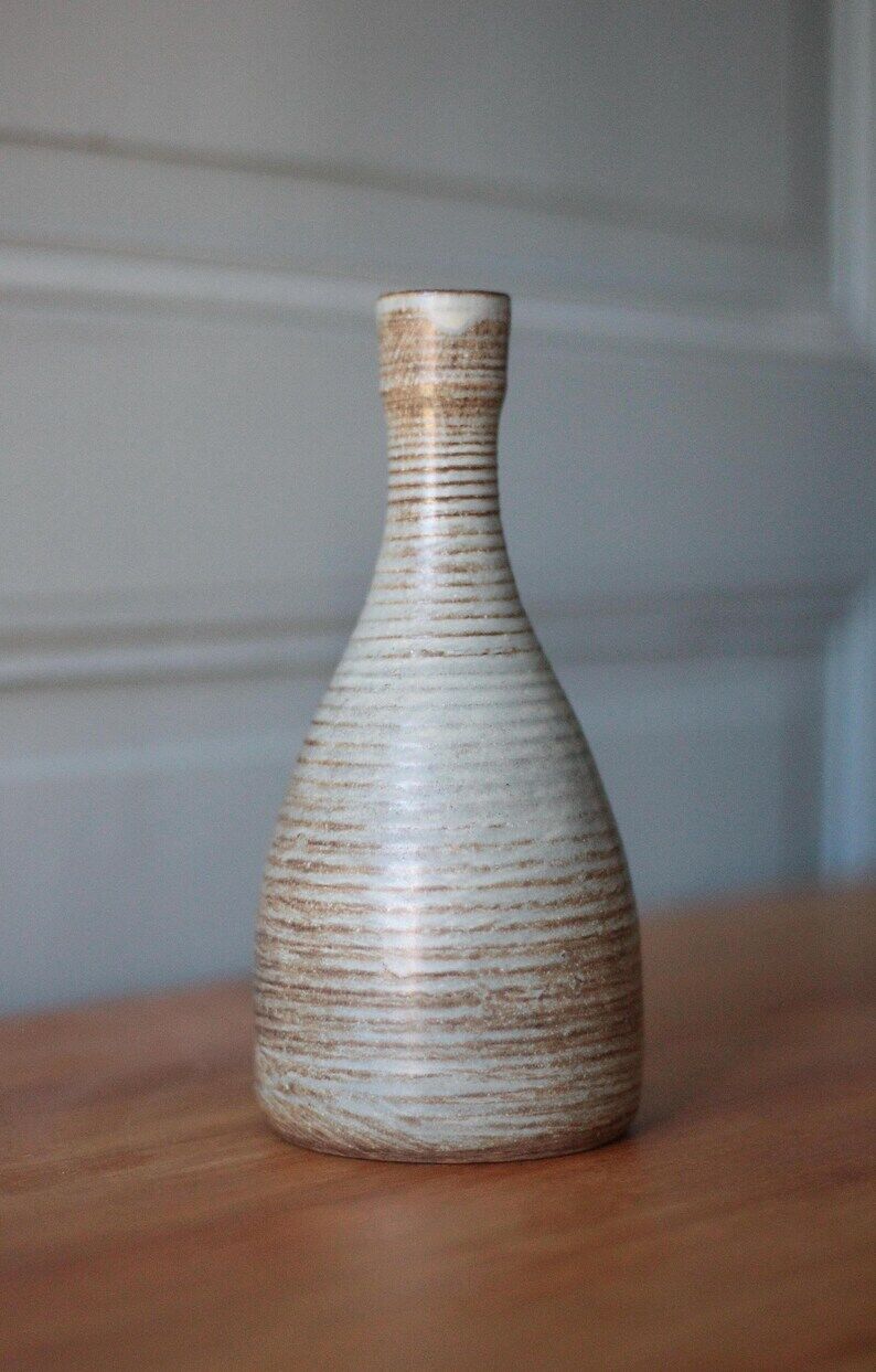 Stoneware vase signed Guy Roland Marcy, flower pot, collection, 70s
