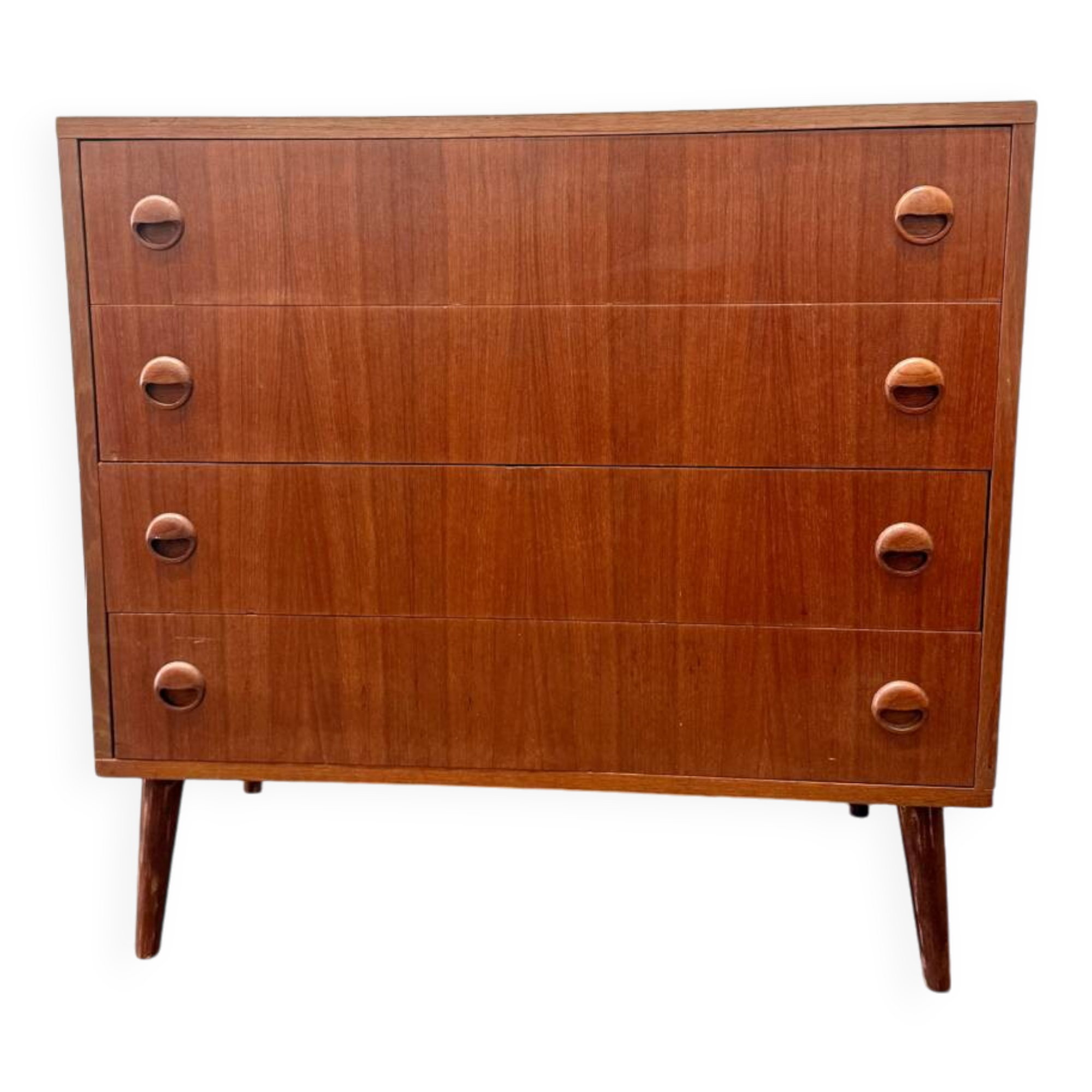 Scandinavian chest of drawers with compass feet