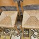 4 straw chairs in the vintage Charlotte Perriand 1970 style