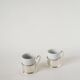 Set of 4 porcelain and silver-plated coffee cups, 1970.