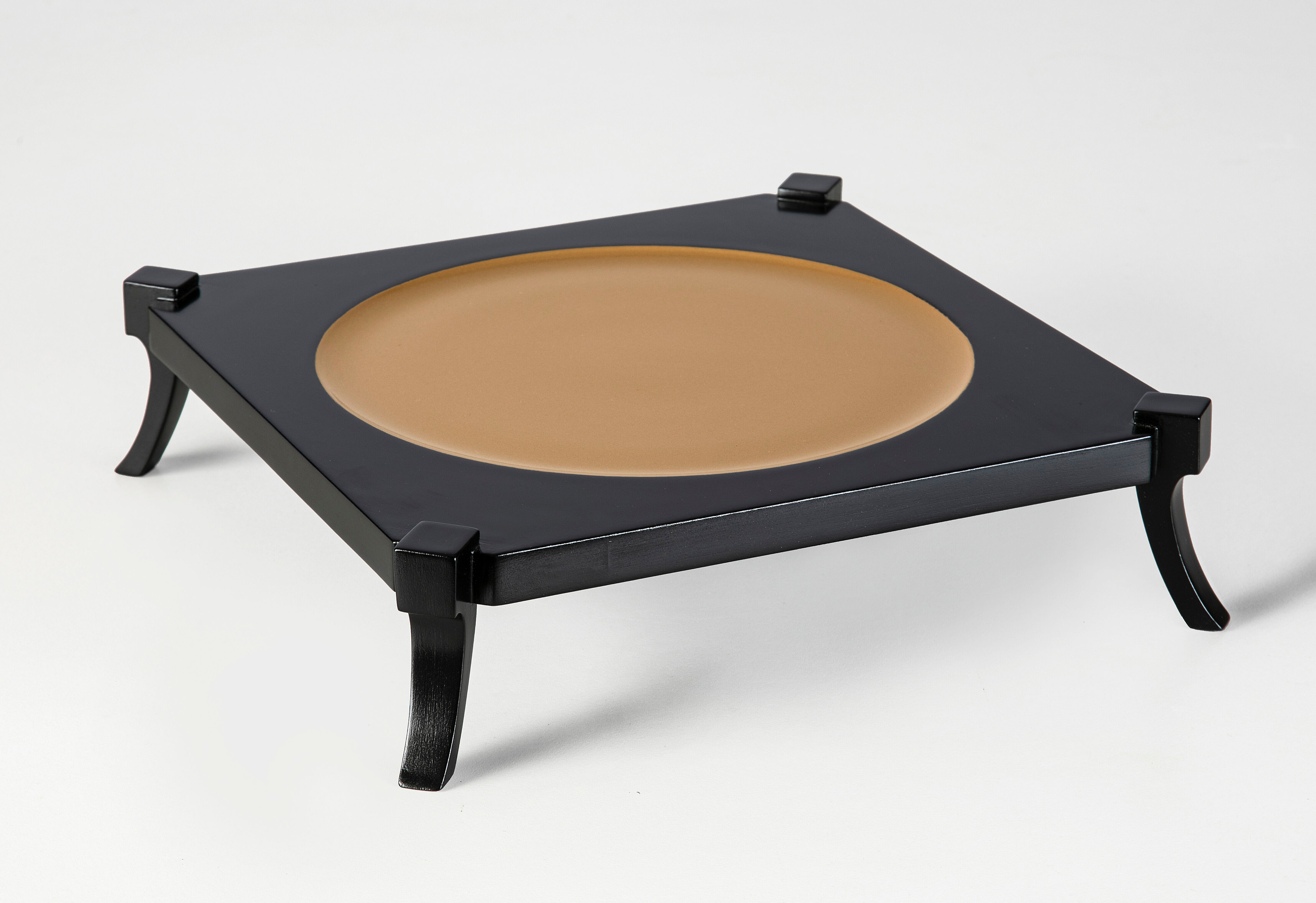 Handcrafted square tray in solid greek walnut
