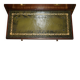 Pair of vintage military campaign high chests of drawers with leather tops.