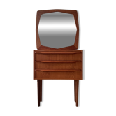 Danish vintage set of chest of drawers and mirror, teak, 1960s