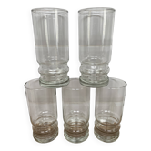 Set of 5 long drink glasses