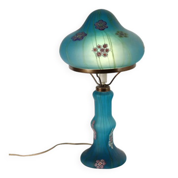 Vintage 1950s Millefiori table lamp by F.lli Toso in glass, Italy.
