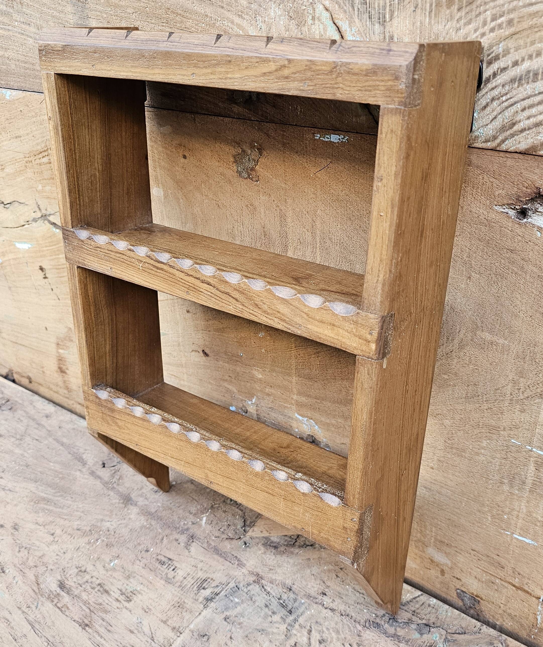 Burmese teak wall shelf