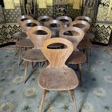 Suite of 10 bistro chairs model Ant by Baumann