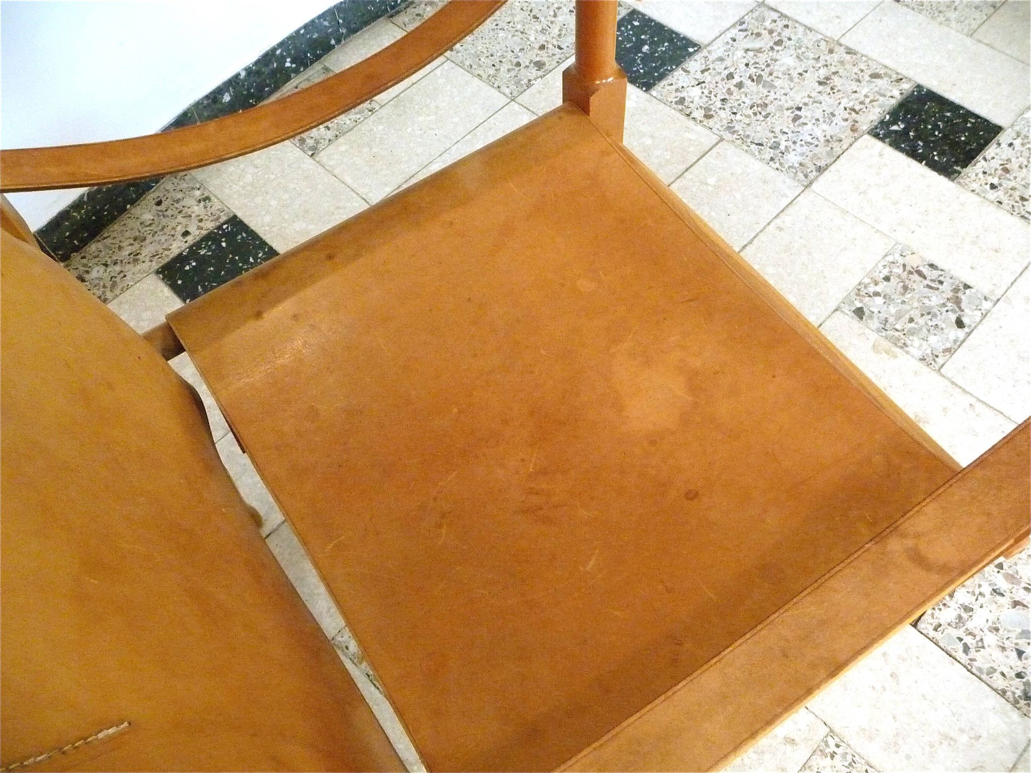 Safari chair in leather by Wilhelm Kienzle for Wohnbedarf, Switzerland 1950
