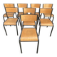 Lot de 8 chaises industrielles école  vintage collectivités mullca delagrav