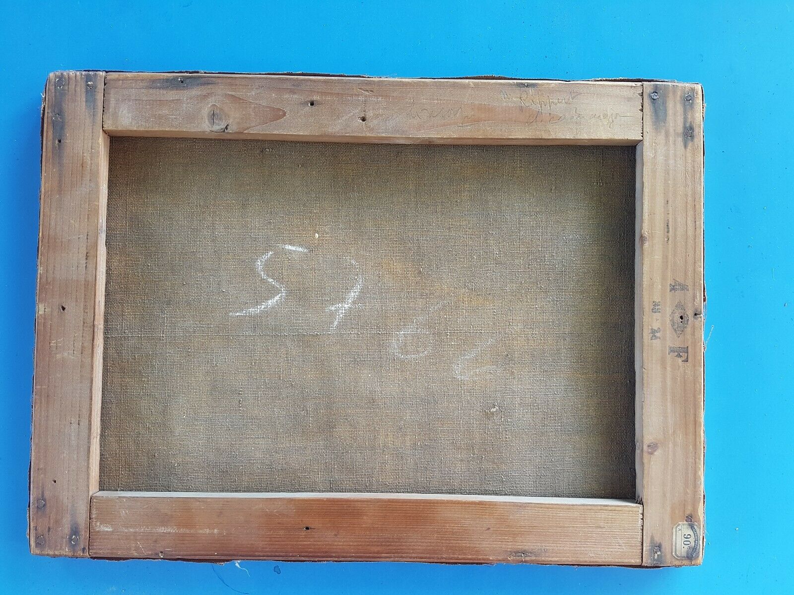 Oil on canvas still life bouquet of artist's signature flowers