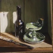 Still life with long-necked flask and finds – Marjolein van den Berg