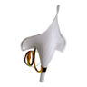 Applique fleur de lys blanche, verre de murano, Italie, 1970