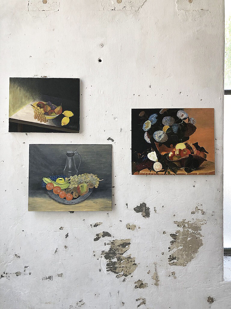 Canvas oil fruit and flowers