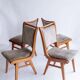 Set of 4 vintage wooden dining chairs