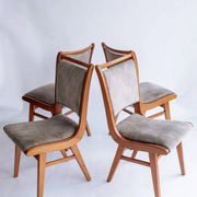 Lot de 4 chaises de salle à manger vintage en bois