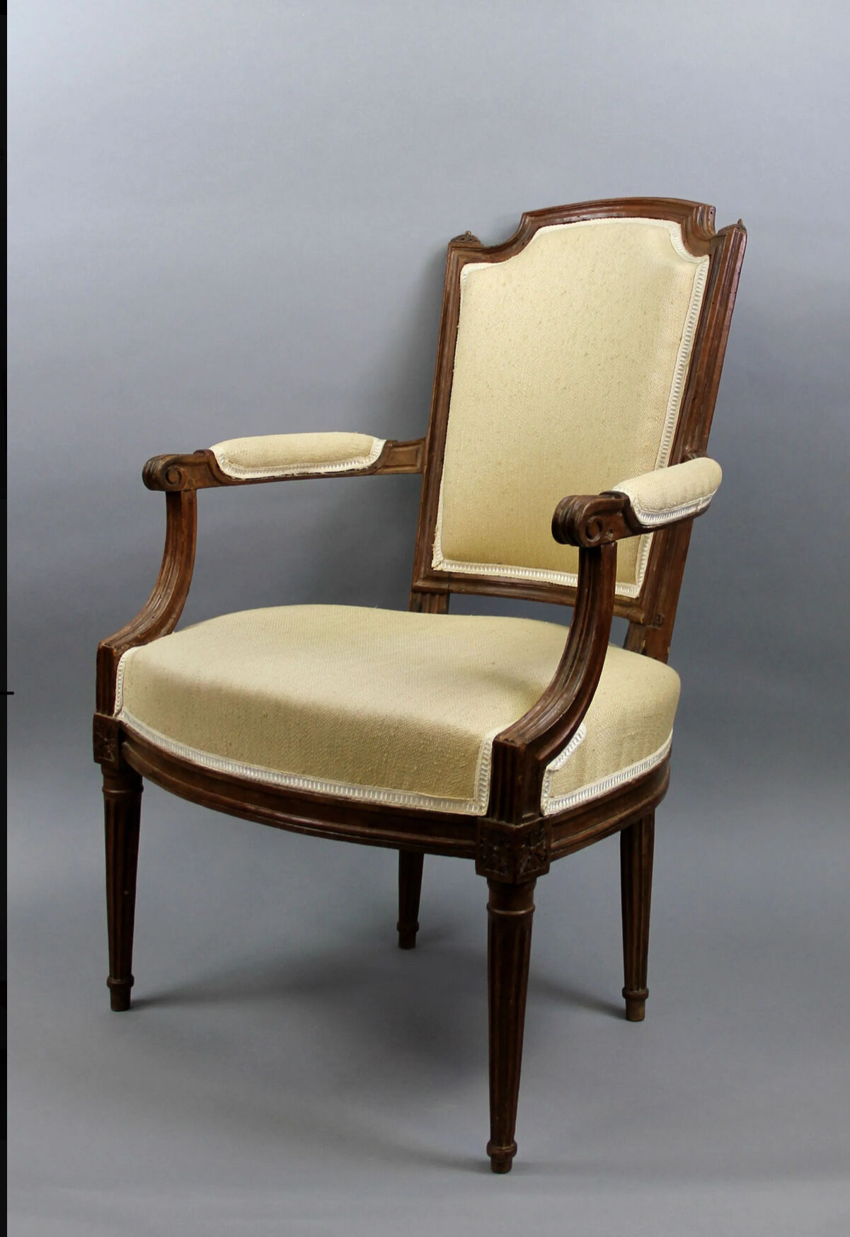 Pair of Louis XVI convertible chairs in moulded wood