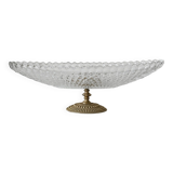 Molded glass bowl with gold metal base