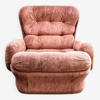 Space Age velvet armchair, 1970s