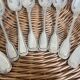 Set of 8 silver metal spoons