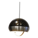 Space Age pendant chandelier smoked plexiglass & aluminum 1970s