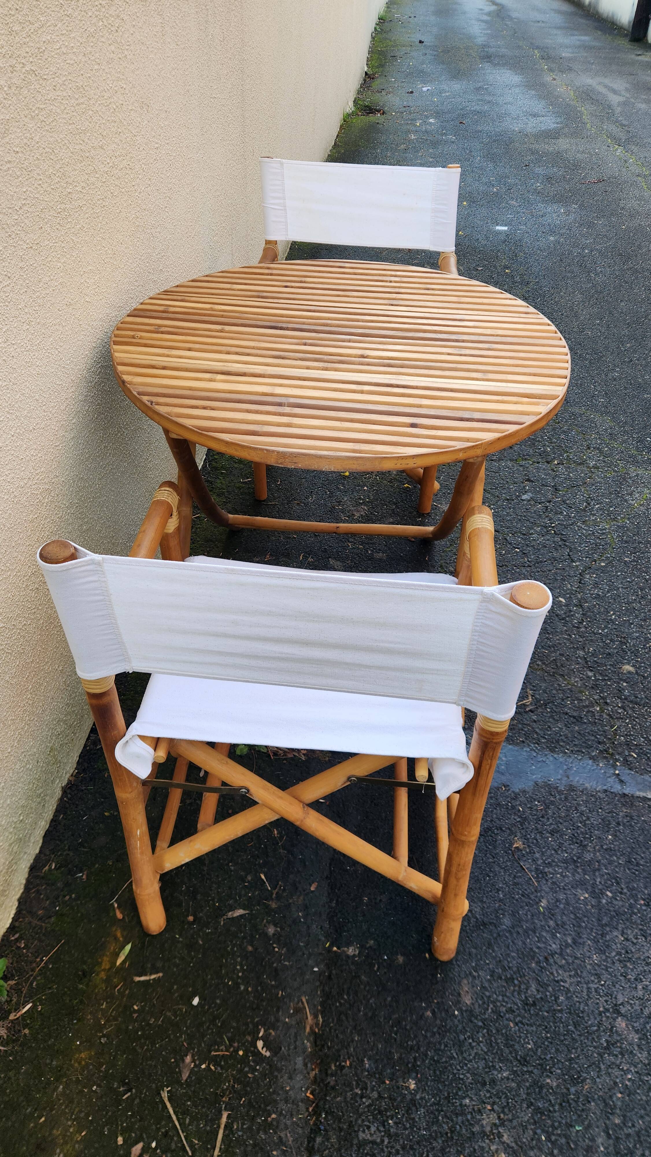 Bamboo table and chair set