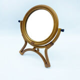 Rattan mirror on foot