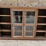 Antique Art Deco glass-fronted sideboard in Burmese teak