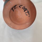 Grey/Black ceramic pitcher signed TL Corti - height 25cm