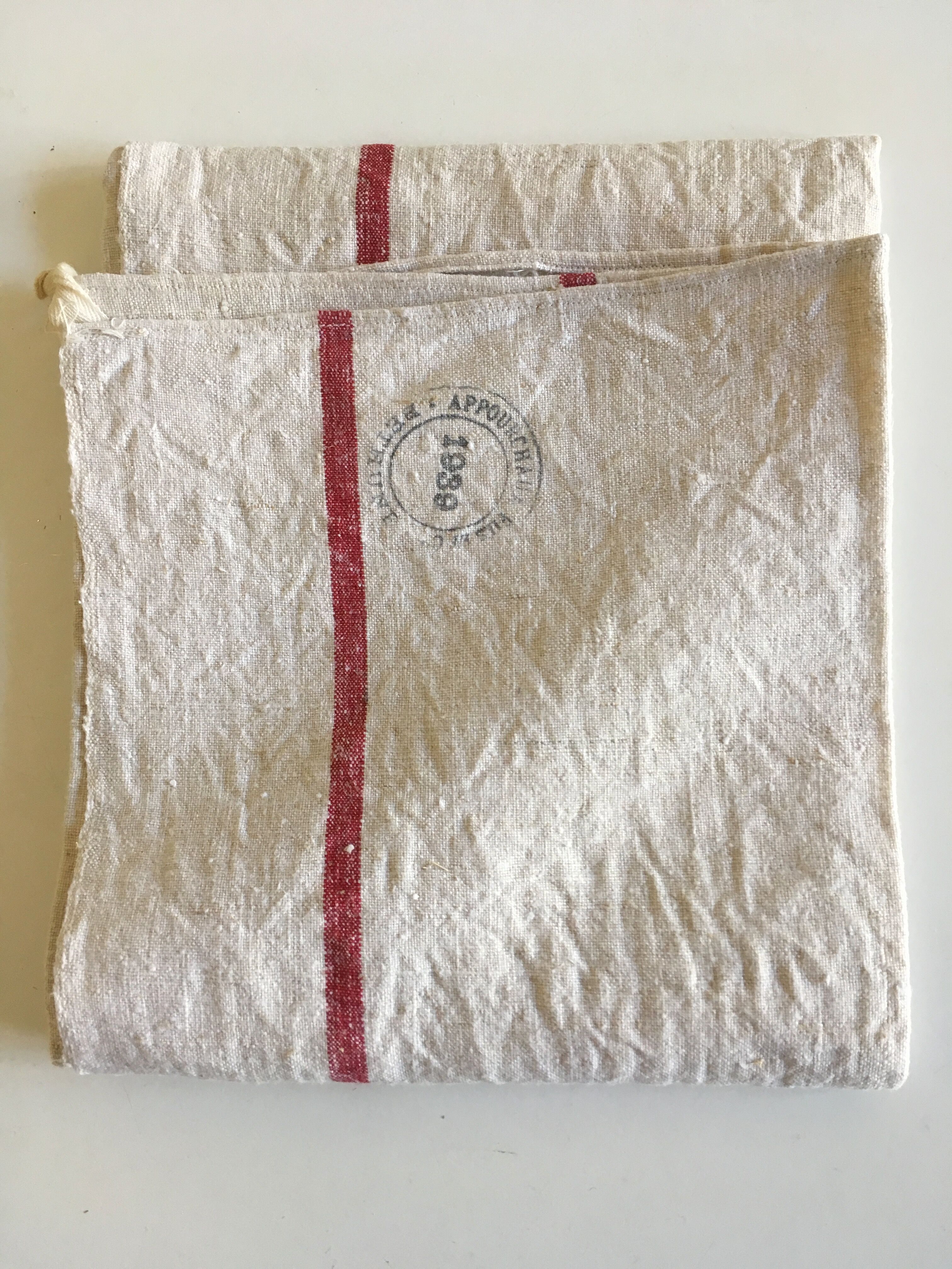 Linen towel and raw hemp dated 1939