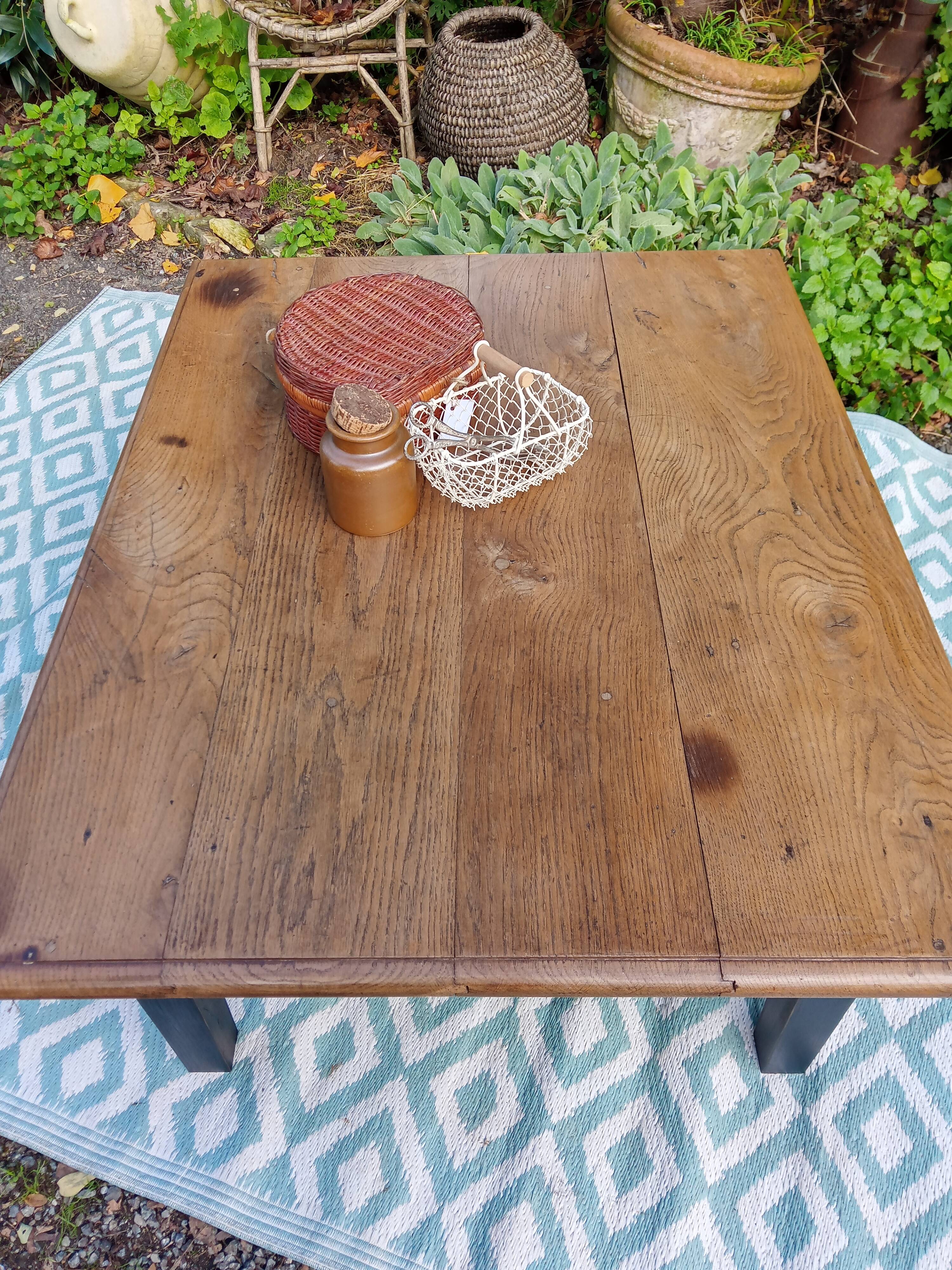 Low farmhouse table in solid oak
