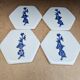 New – set of 4 hexagonal coasters in painted porcelain