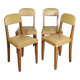 4 vintage leather chairs (yellow/ochre)