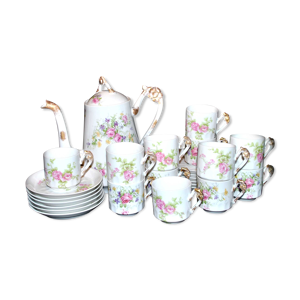 service à café art nouveau en porcelaine de limoges