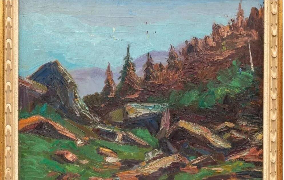 Mid 20th Century Impressionist Style Landscape Oil Painting