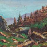 Mid 20th Century Impressionist Style Landscape Oil Painting