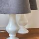 Paire lampes albâtre vintage