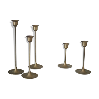 lot de 5 Bougeoirs en laiton