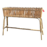 Large vintage bamboo and rattan planter