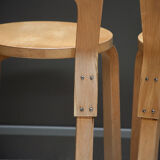 A set of four original model 65 chairs by Alvar Aalto for Artek
