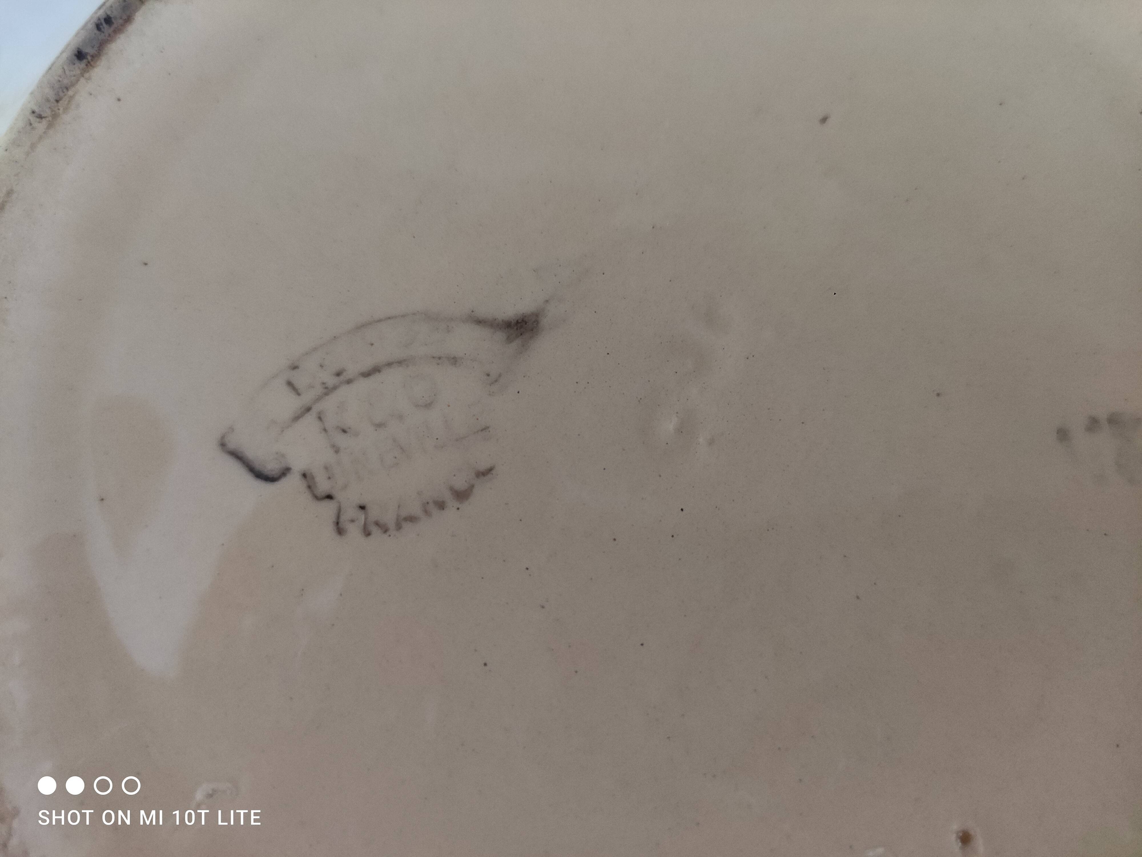 Salad bowl 30s earthenware K&G Lunéville model Denise